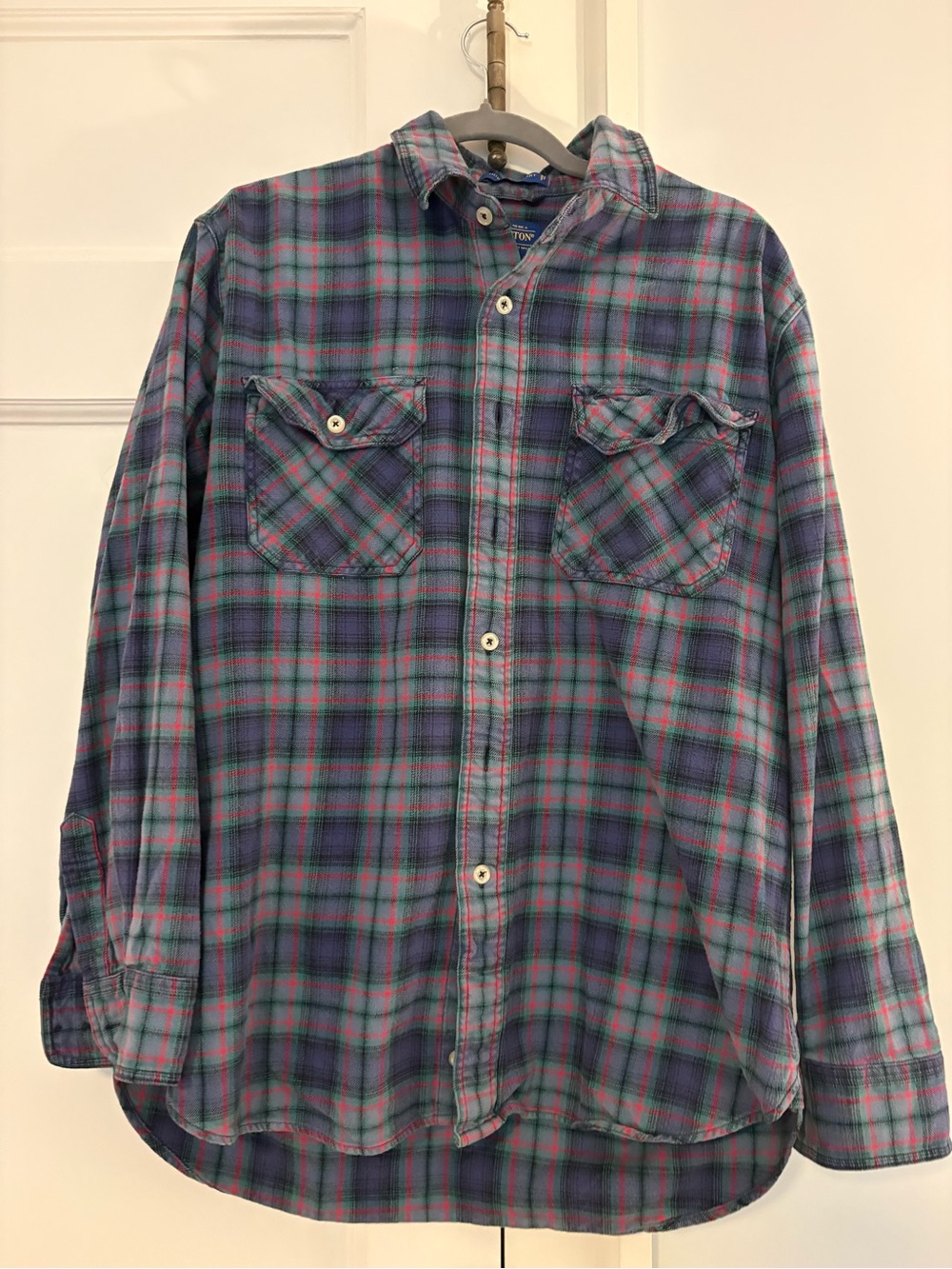 Pendleton Blue and Green Plaid Button-Down Shirt